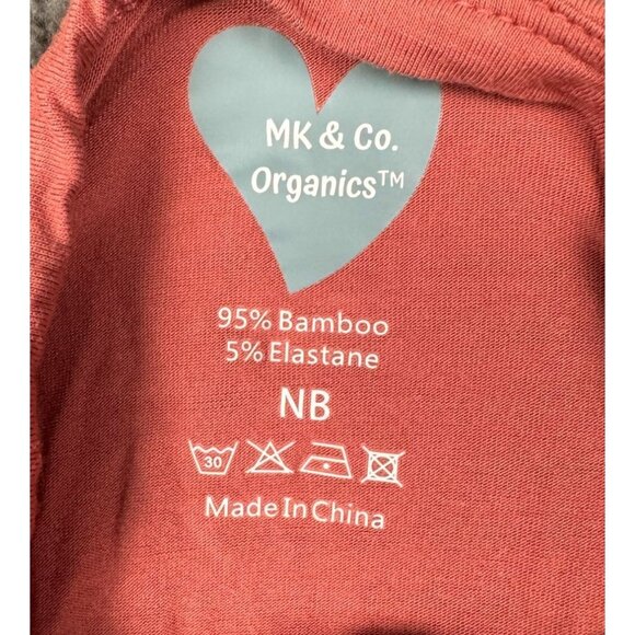 MK & Co.NB Newborn Brick Red Organics Baby Sleep Sack Bamboo Joey Gown Unisex - Picture 3 of 4